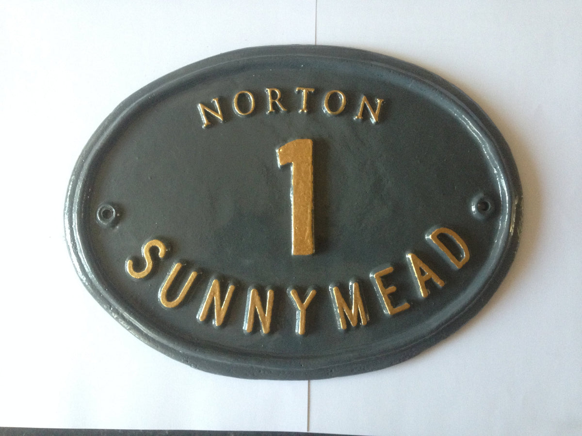 Handmade Cast Aluminum House Number Sign, Personalized Address Plaque