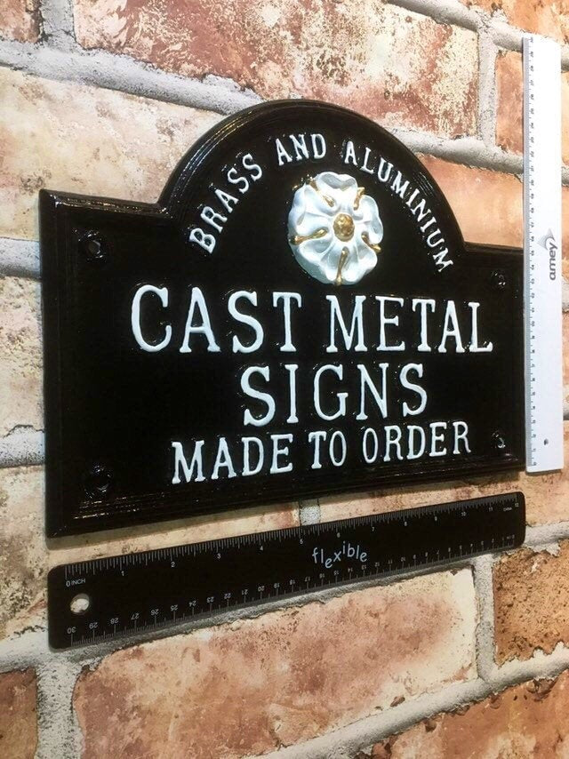 Vintage Handmade Cast Aluminum House Number Plaque, Personalized Colonial Address Sign