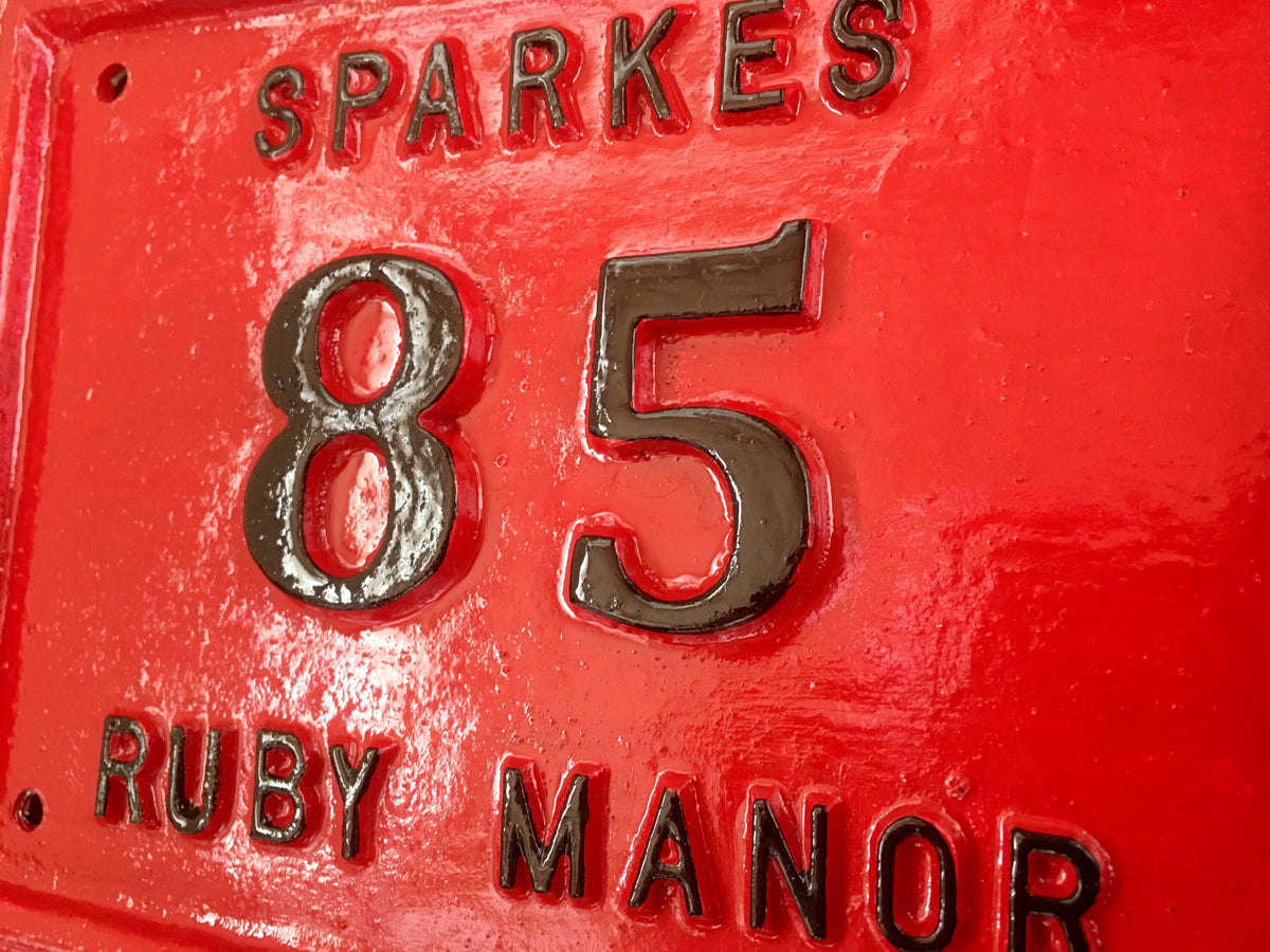 Hand Cast Aluminum Address Sign – Custom House Number Plaque