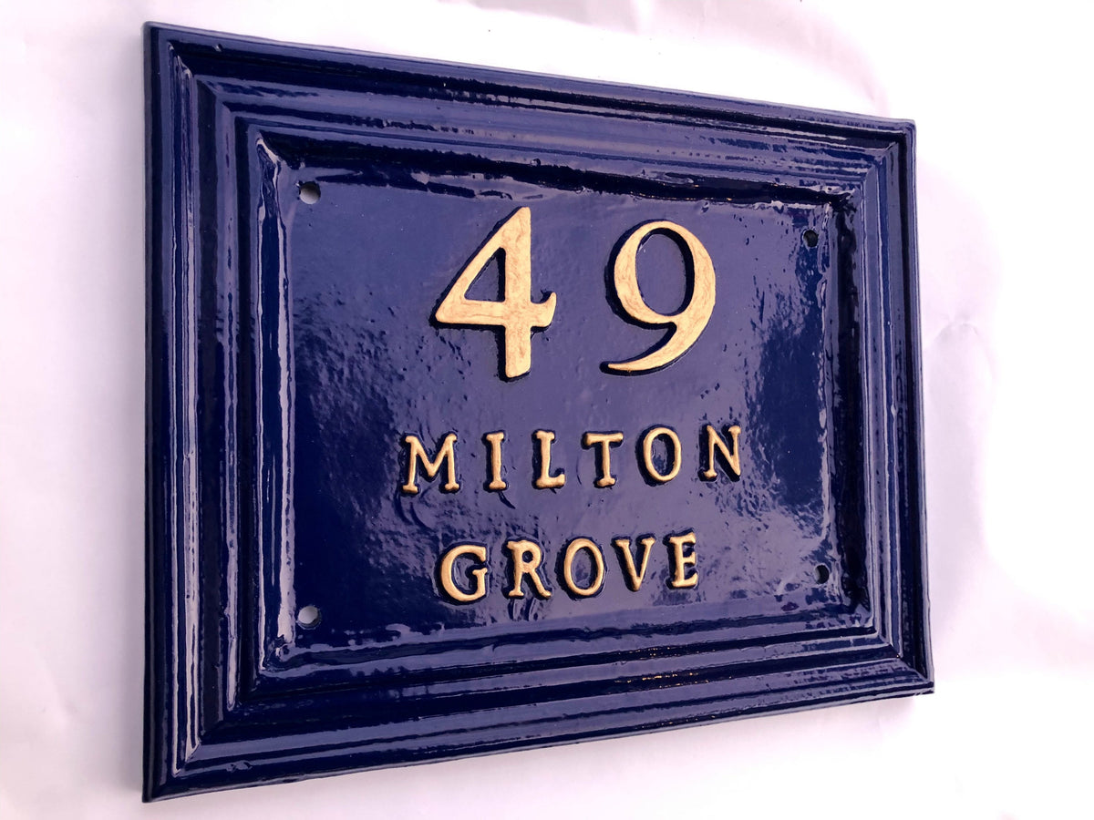 Hand Cast Metal Address Sign, Custom House Number Plaque