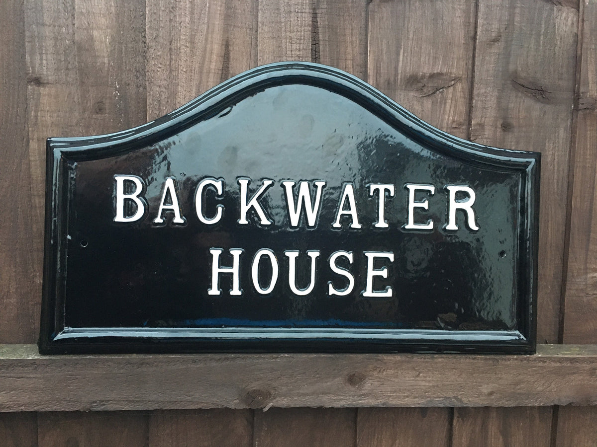 Handmade Edwardian House Name Sign, Cast Aluminum, Personalized Colors