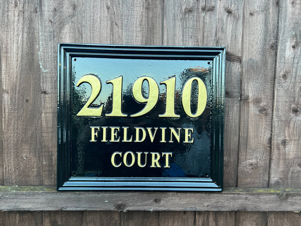 Handmade English House Name Sign, Cast Aluminum, Personalized Plaque