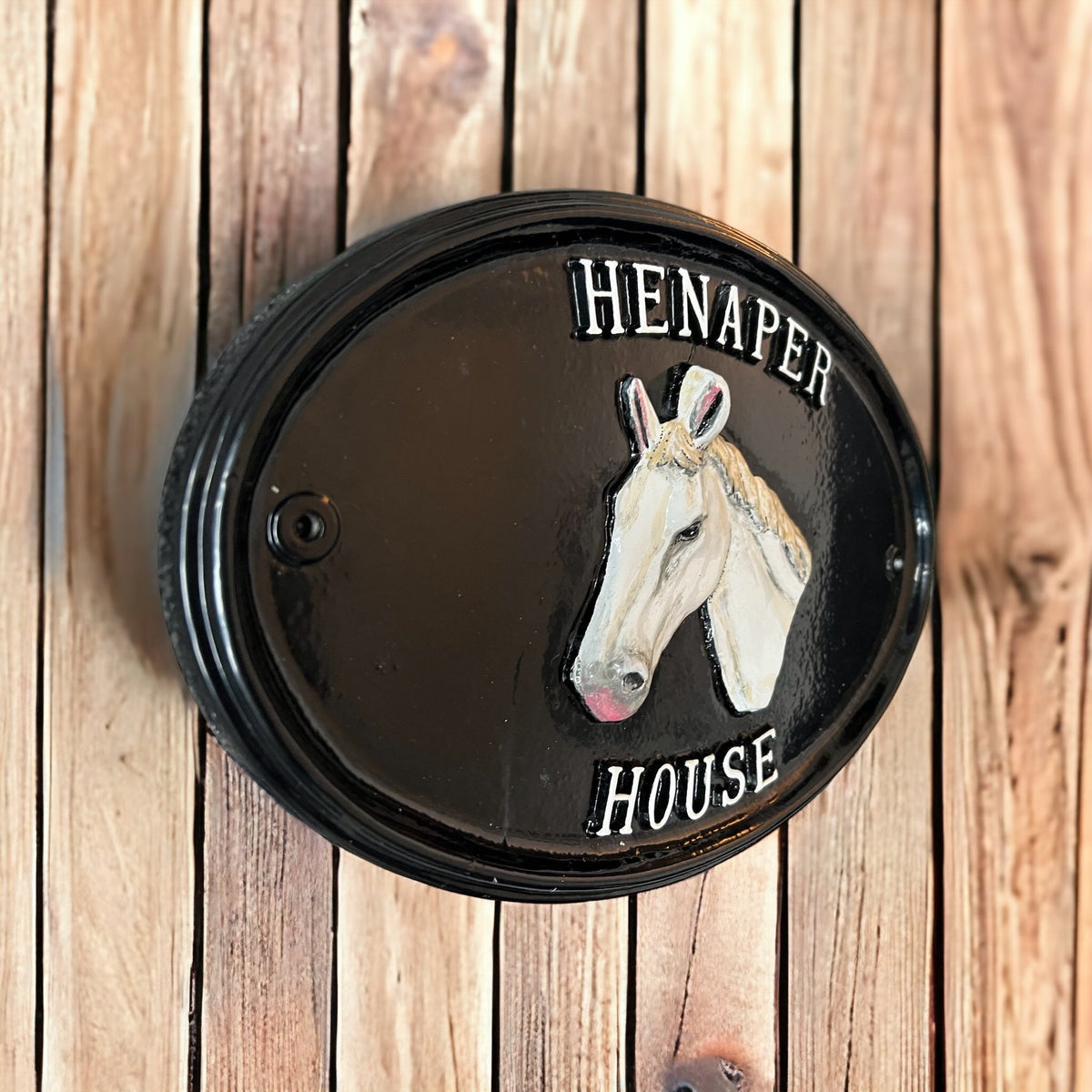 Handmade Colonial House Number Plaque, Cast Metal Address Sign