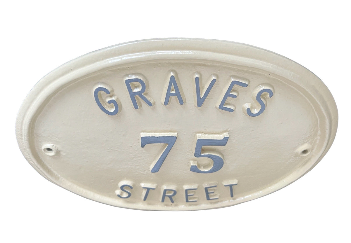 Handmade Cast Aluminum House Sign, Personalized Address Plaque