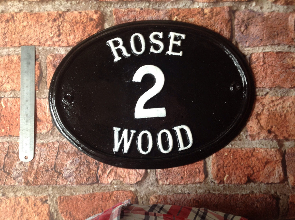 Handmade Cast Aluminum House Number Sign, Personalized Address Plaque