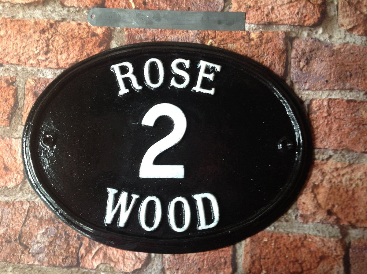 Handmade Cast Aluminum House Number Sign, Personalized Address Plaque