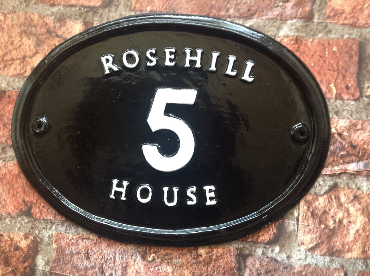 Handmade Cast Aluminum House Number Sign, Personalized Address Plaque