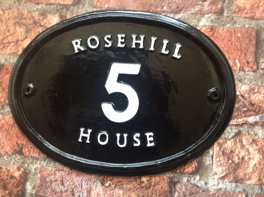 Handmade Cast Aluminum House Number Sign, Personalized Address Plaque