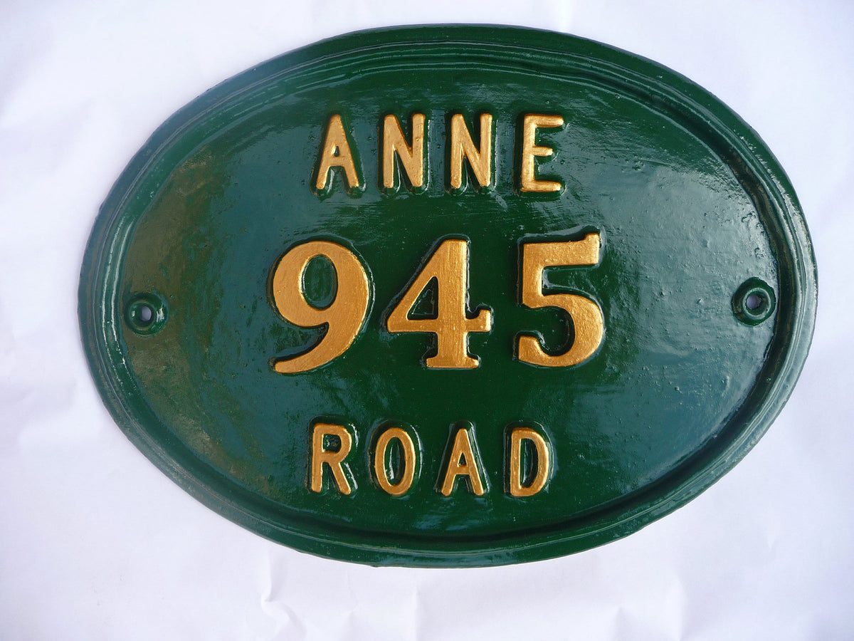 Handmade Cast Aluminum House Number Sign, Custom Address Plaque