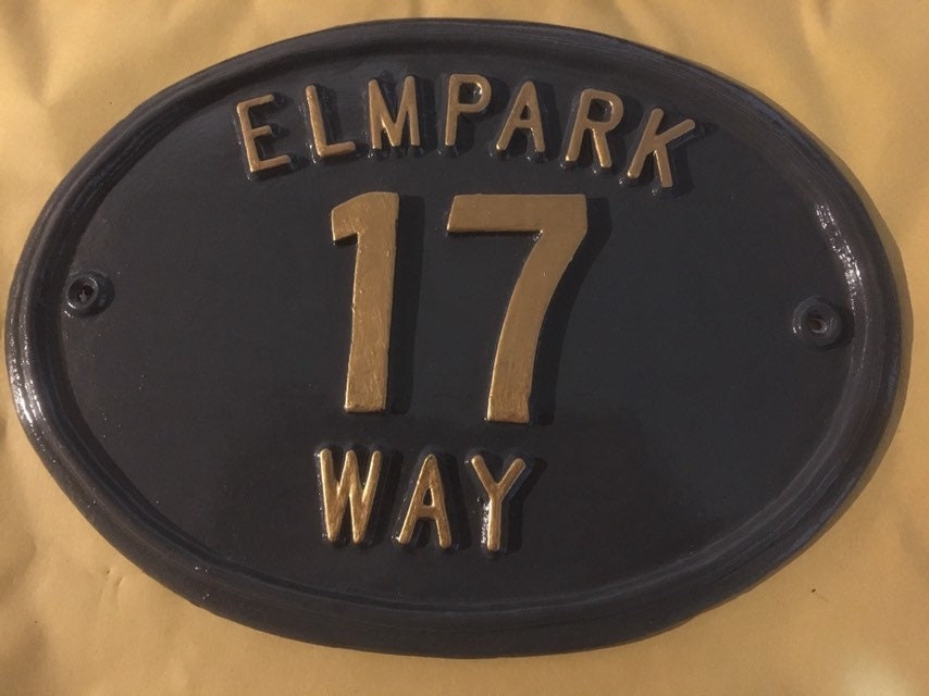 Handmade Colonial House Sign, Personalized Address Plaque