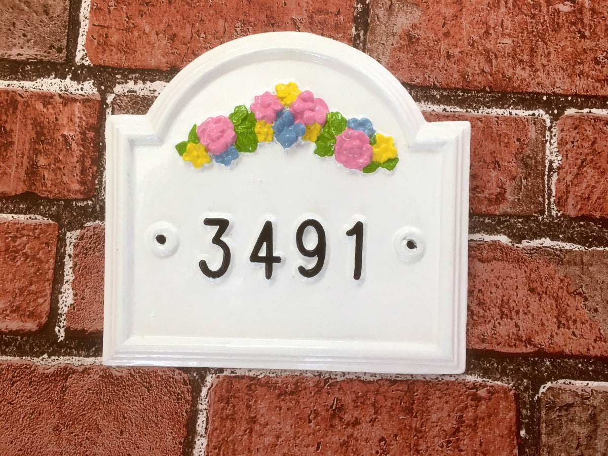 Handmade House Number Sign, Traditional Enamel Address Plaque