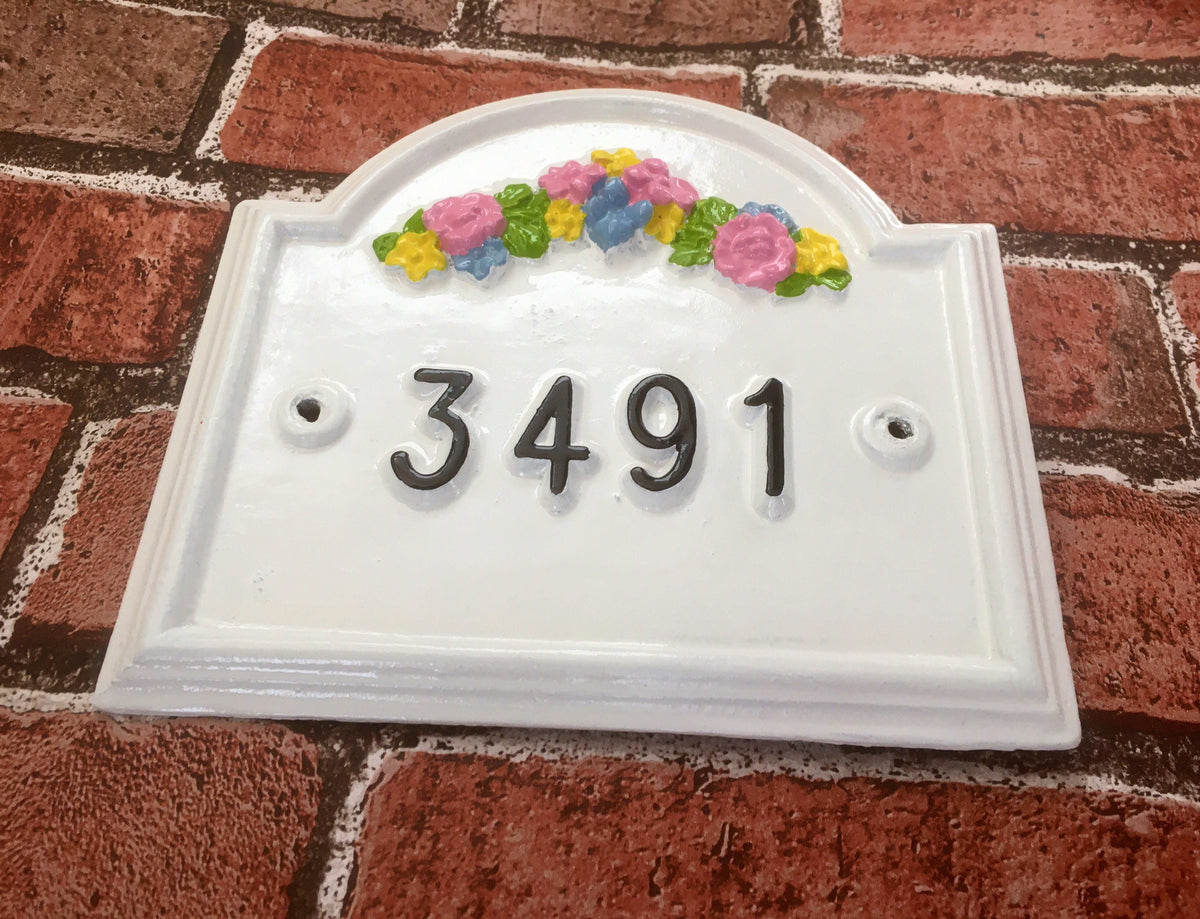 Handmade House Number Sign, Traditional Enamel Address Plaque