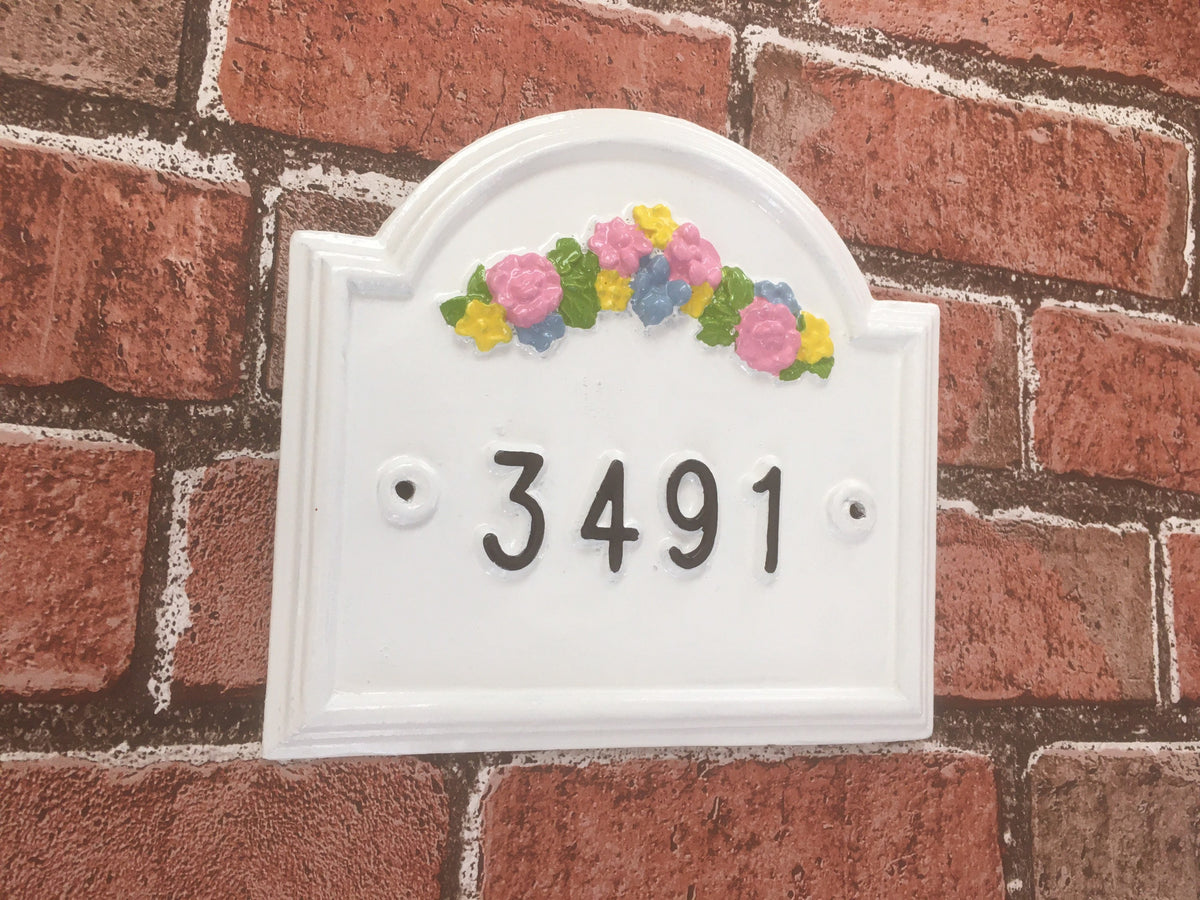 Handmade House Number Sign, Traditional Enamel Address Plaque