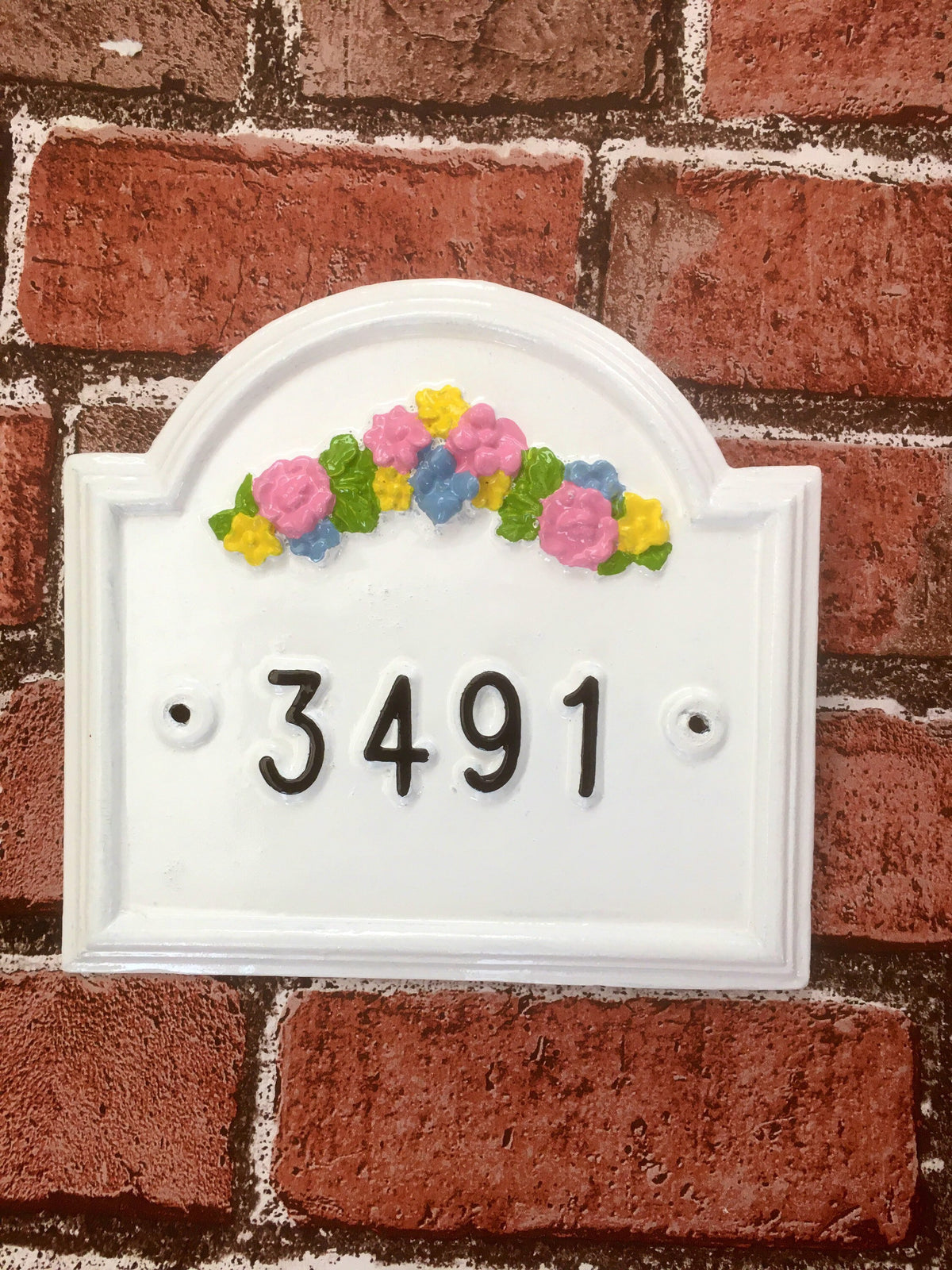 Handmade House Number Sign, Traditional Enamel Address Plaque