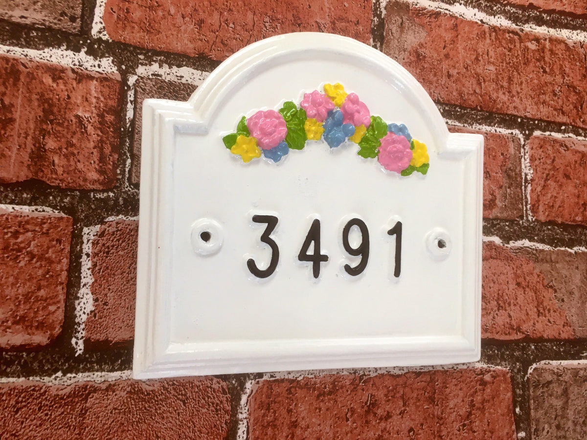 Handmade House Number Sign, Traditional Enamel Address Plaque