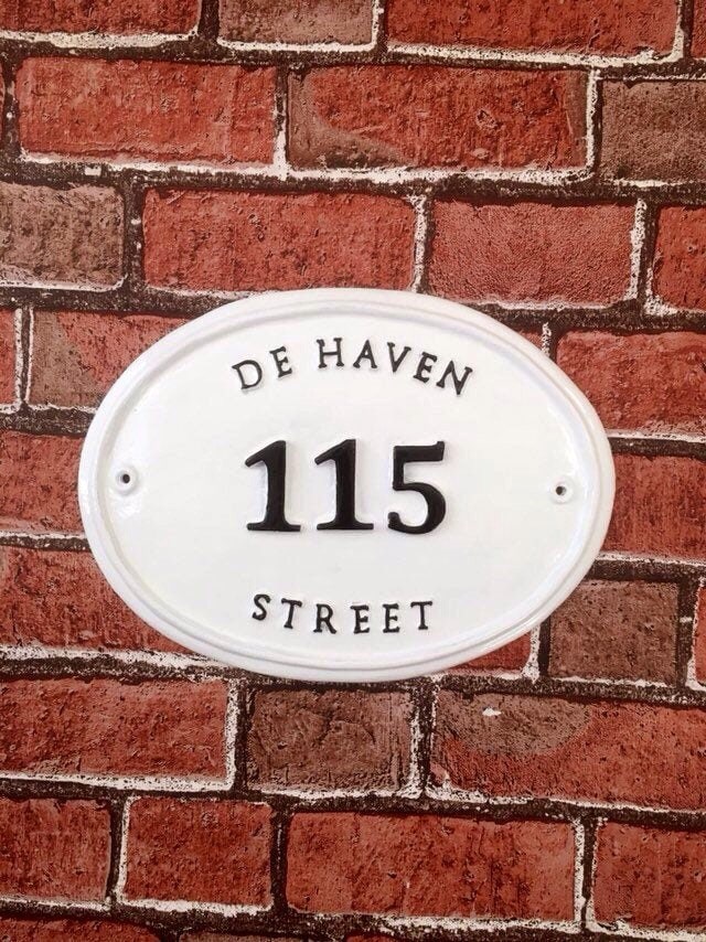 Handmade Colonial House Number Plaque, Cast Aluminum Address Sign