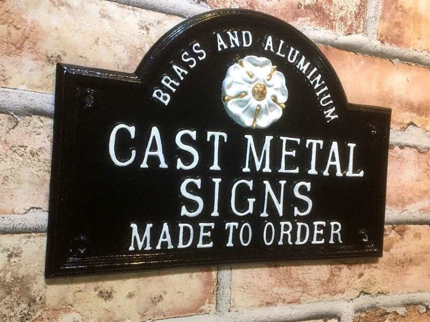 Vintage Handmade Cast Aluminum House Number Plaque, Personalized Colonial Address Sign