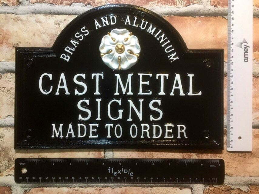 Vintage Handmade Cast Aluminum House Number Plaque, Personalized Colonial Address Sign