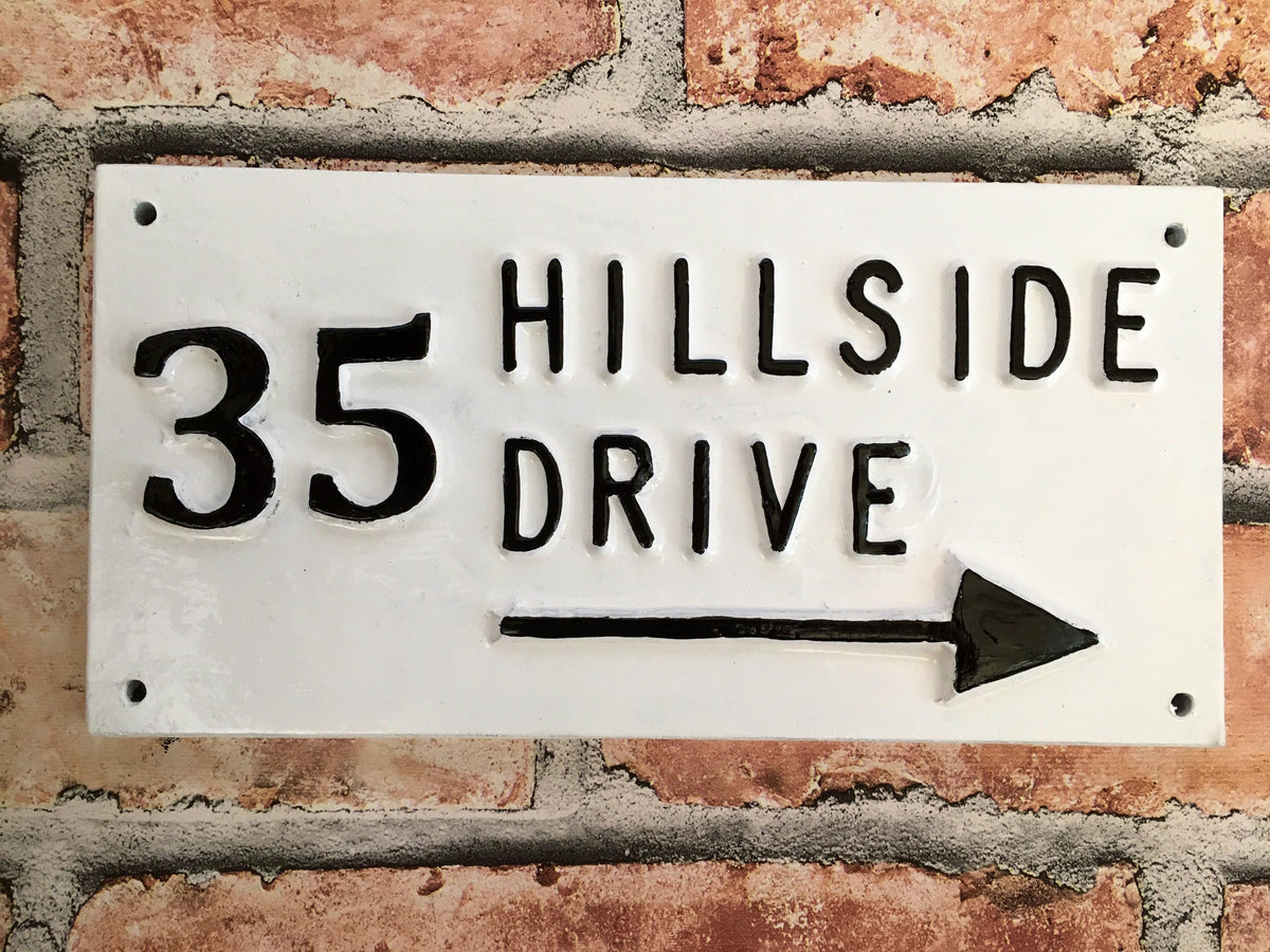 Handmade Cast Aluminum Address Sign, Custom House Number Plaque