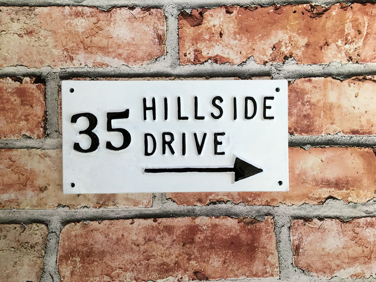 Handmade Cast Aluminum Address Sign, Custom House Number Plaque