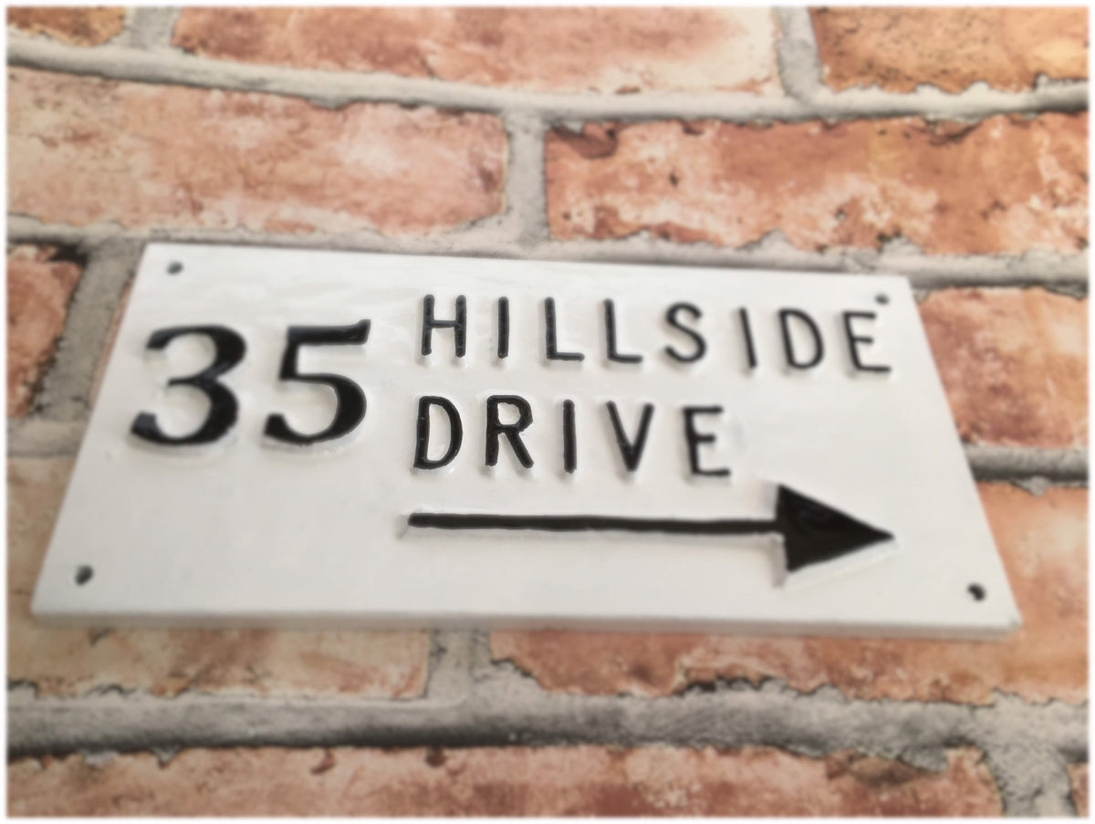 Handmade Cast Aluminum Address Sign, Custom House Number Plaque