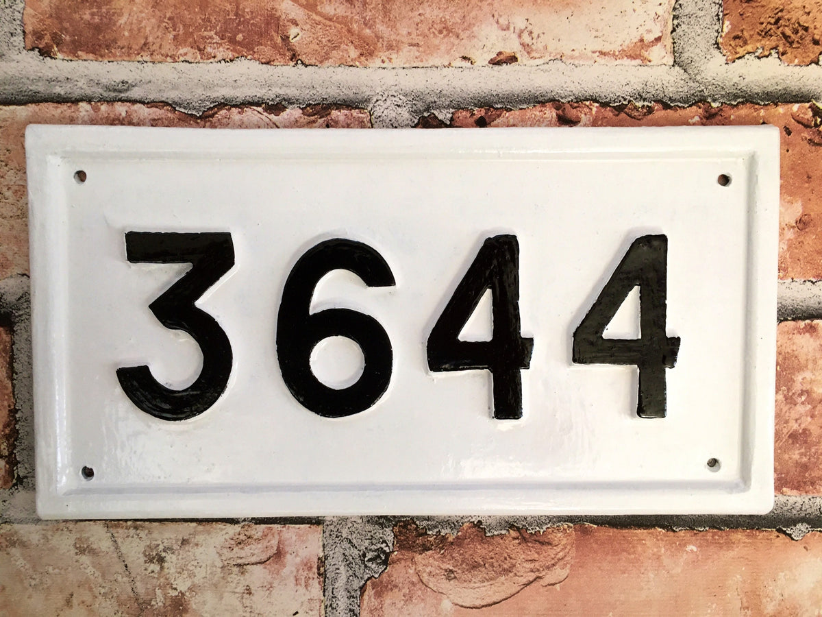 Handmade Cast Aluminium Address Sign, Custom House Number Plate