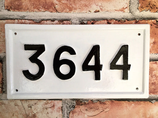 Handmade Cast Aluminium Address Sign, Custom House Number Plate
