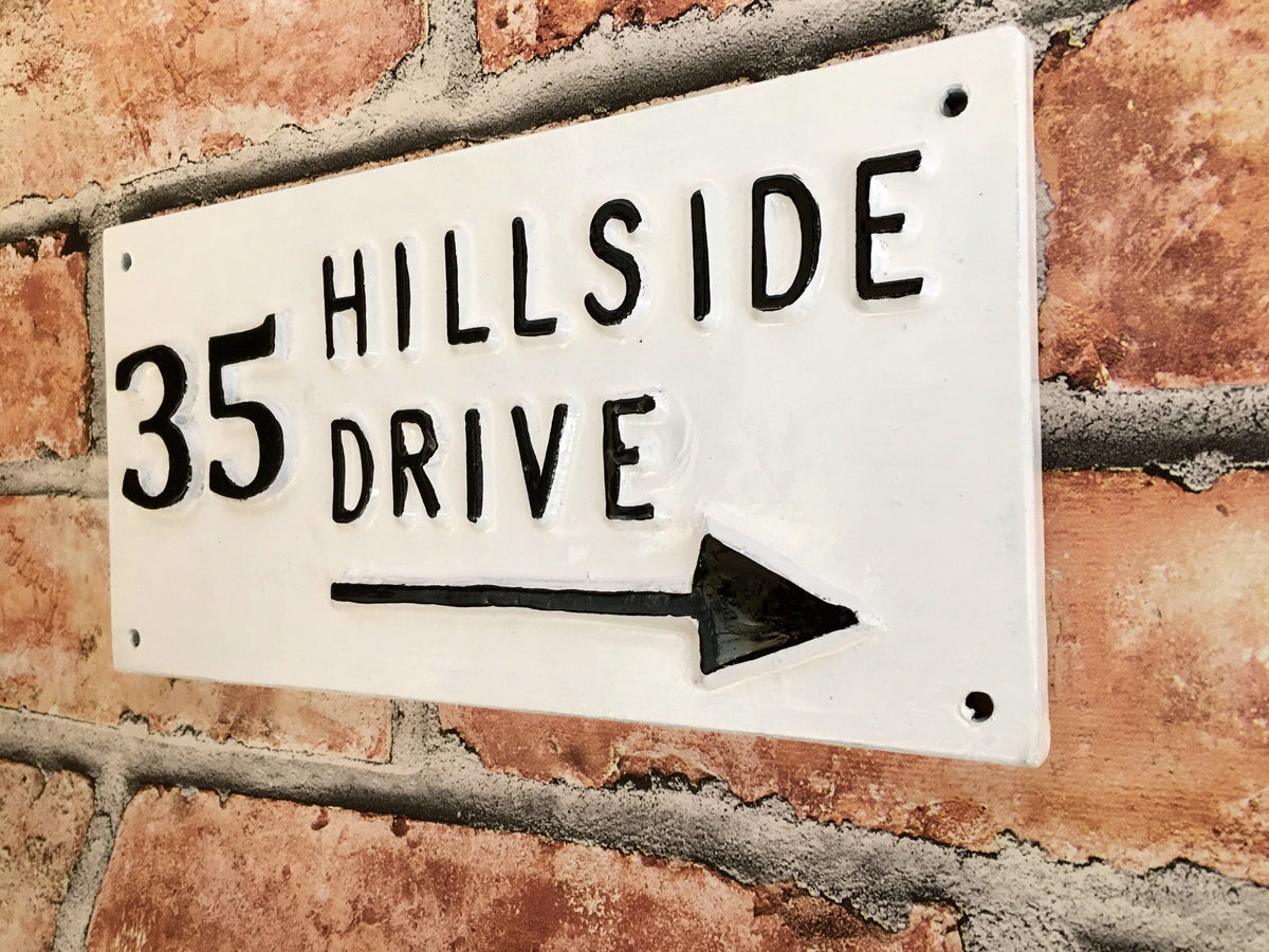 Handmade Cast Aluminum Address Sign, Custom House Number Plaque