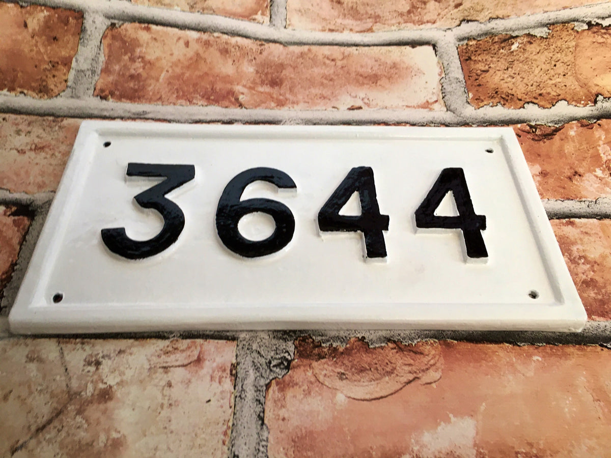 Handmade Cast Aluminium Address Sign, Custom House Number Plate