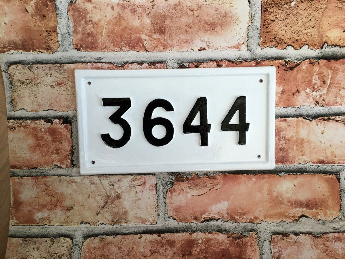 Handmade Cast Aluminium Address Sign, Custom House Number Plate