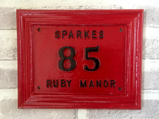 Hand Cast Aluminum Address Sign – Custom House Number Plaque