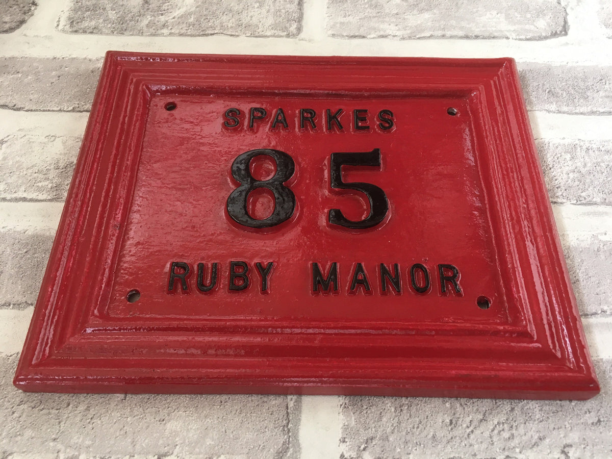 Hand Cast Aluminum Address Sign – Custom House Number Plaque