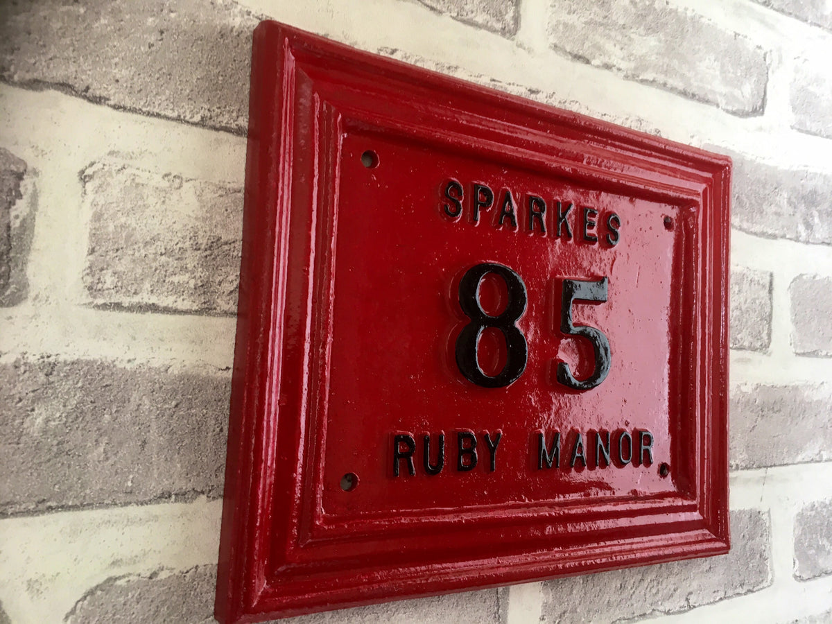 Hand Cast Aluminum Address Sign – Custom House Number Plaque