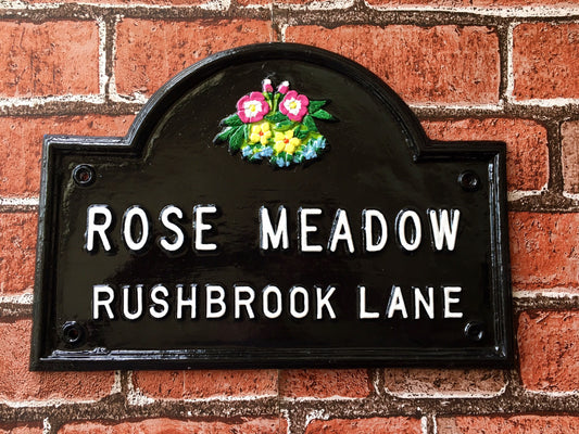 Handmade Colonial Address Sign, Cast Aluminum House Plaque