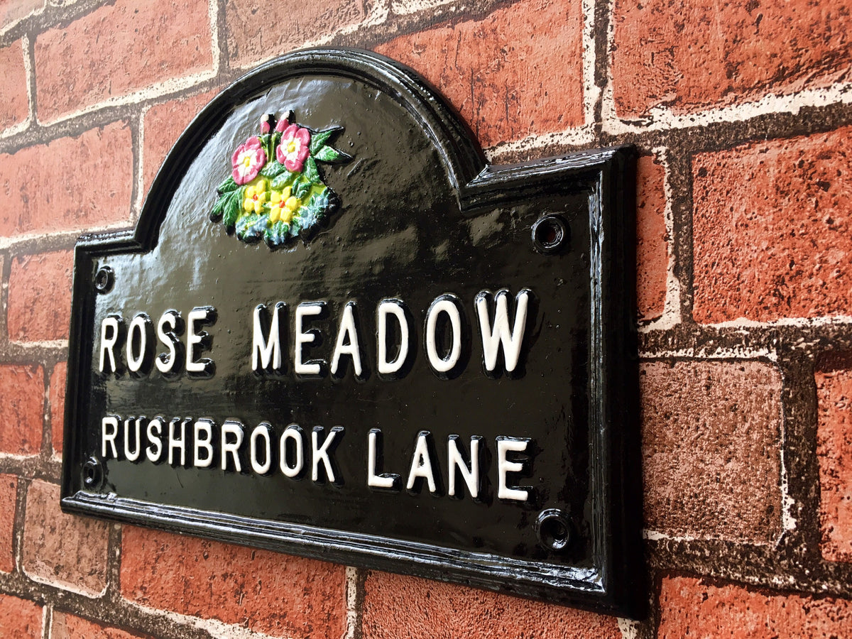 Handmade Colonial Address Sign, Cast Aluminum House Plaque