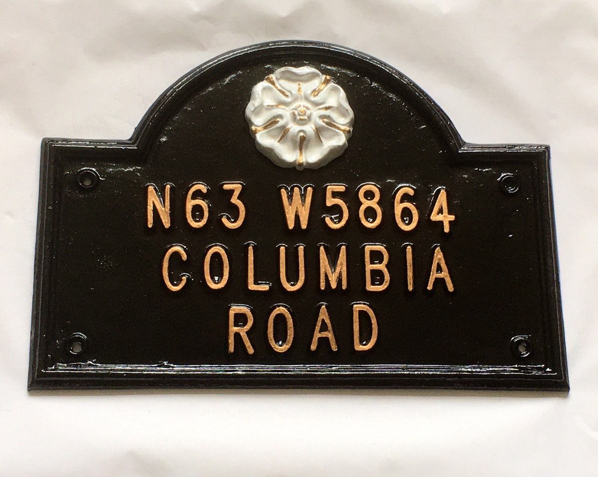 Handmade Colonial Address Sign, Cast Aluminum House Plaque