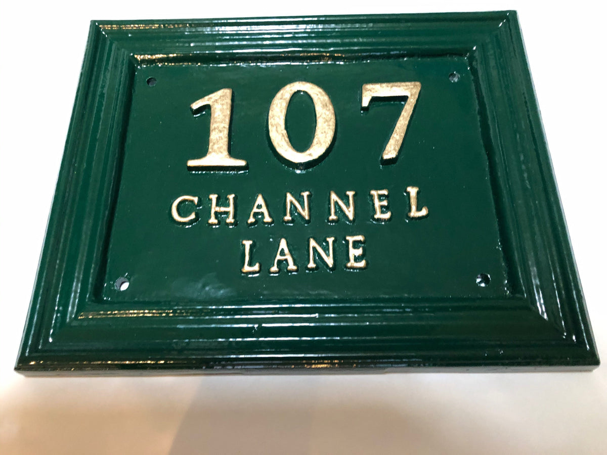 Handmade Cast Aluminum House Number Plaque, Custom Address Sign