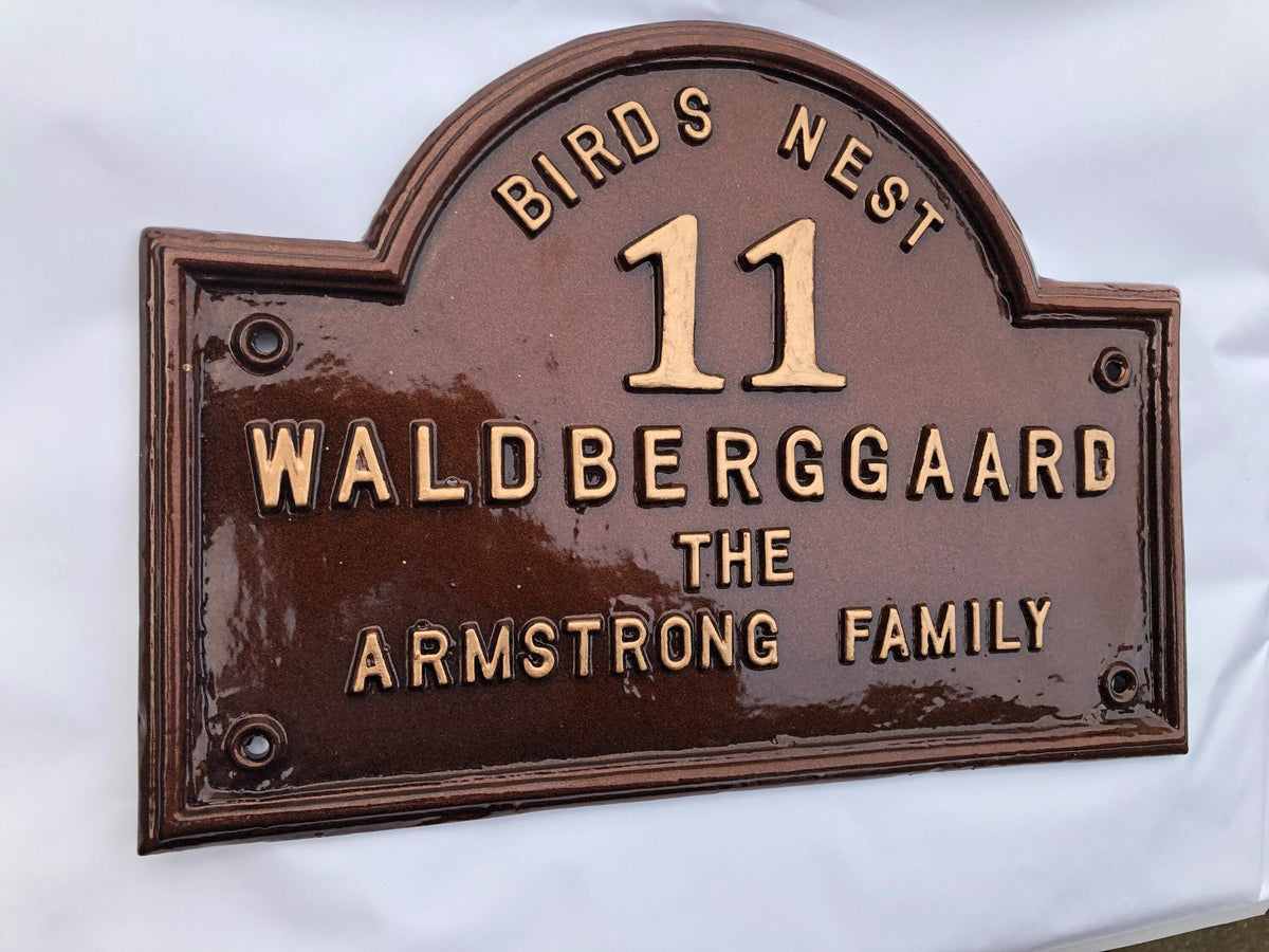 Handmade Cast Aluminum Address Sign, Custom House Plaque, Traditional Door Number