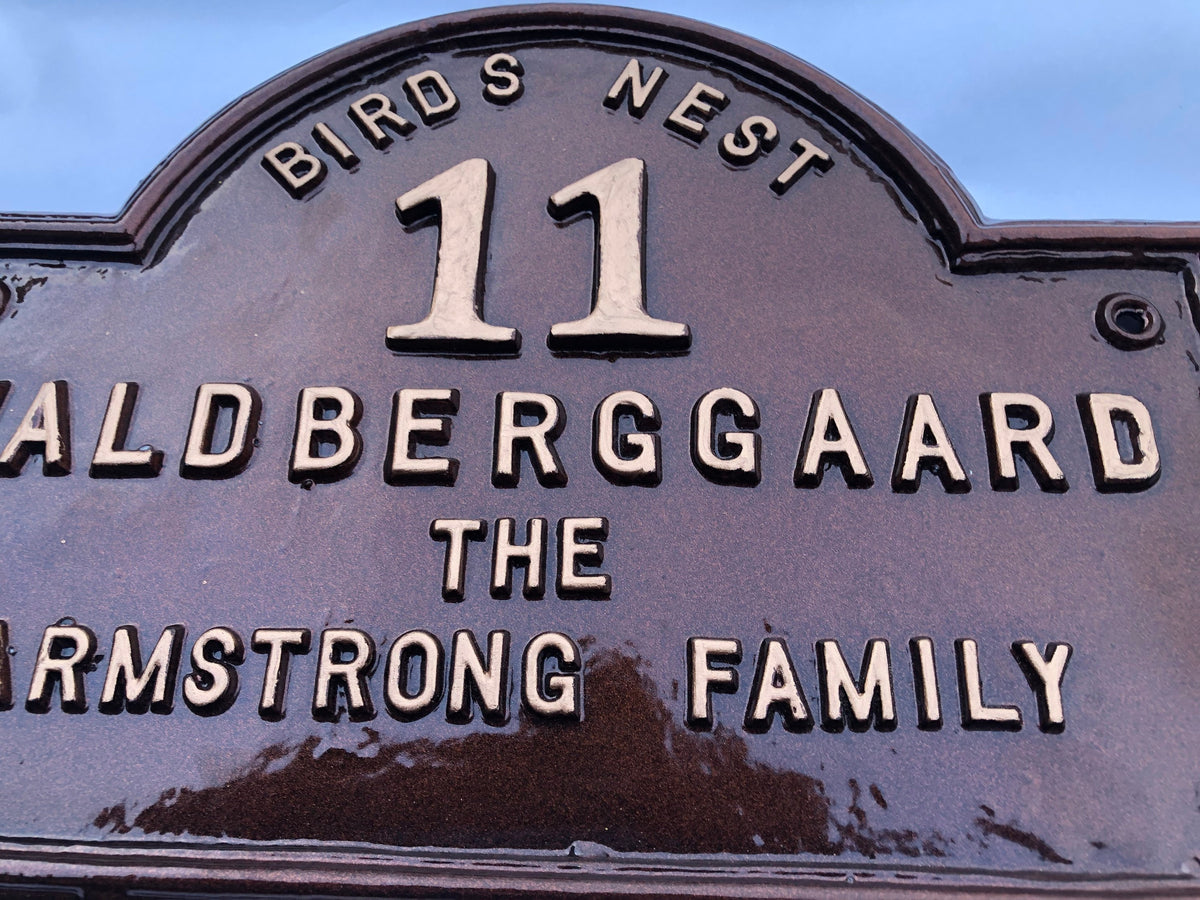 Handmade Cast Aluminum Address Sign, Custom House Plaque, Traditional Door Number