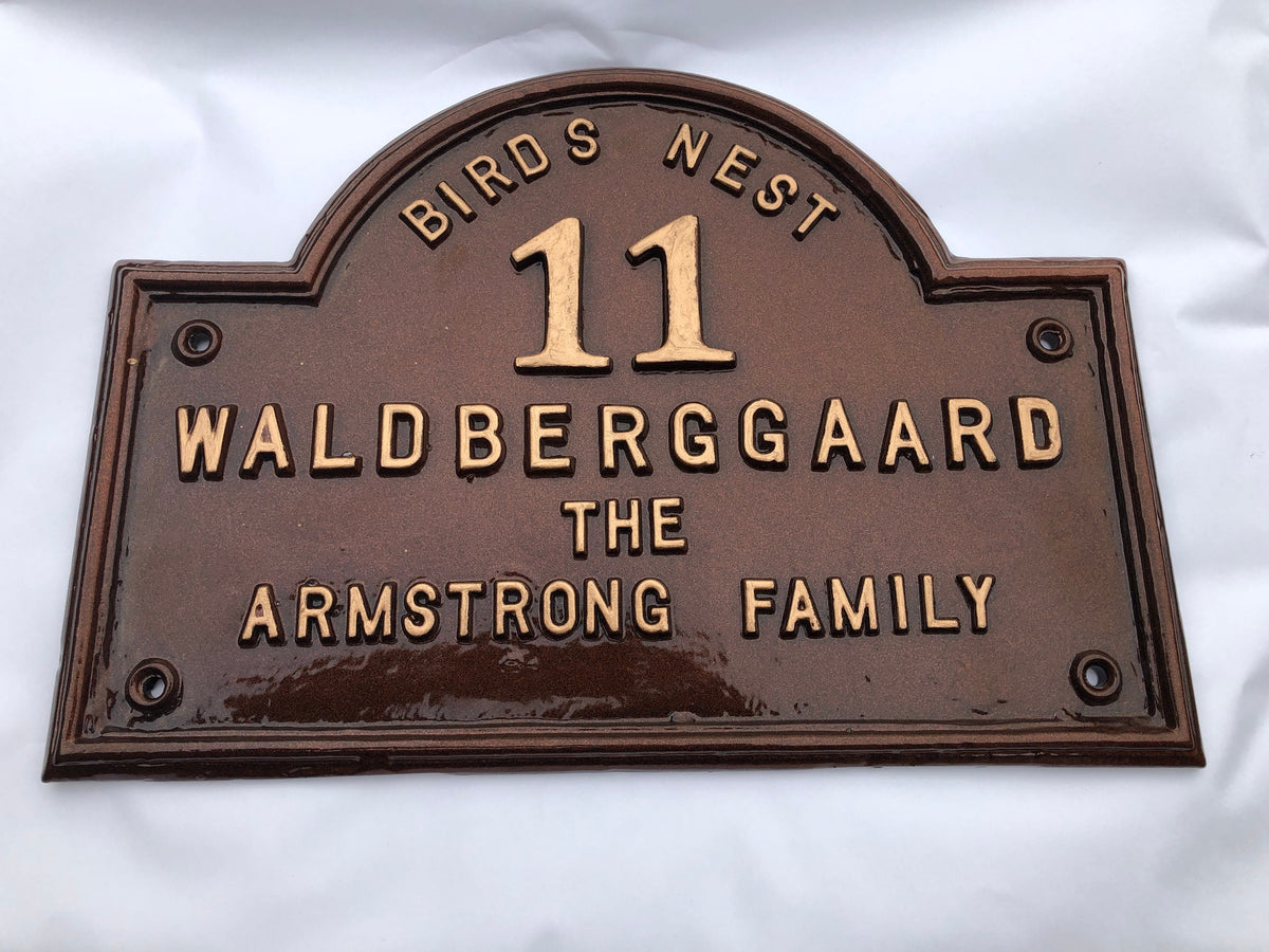 Handmade Cast Aluminum Address Sign, Custom House Plaque, Traditional Door Number
