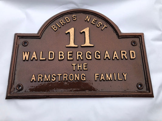 Handmade Cast Aluminum Address Sign, Custom House Plaque, Traditional Door Number