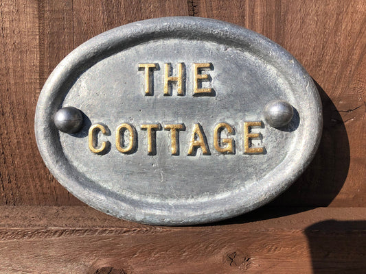 Handmade Cast Lead House Number Sign, Traditional Address Plaque
