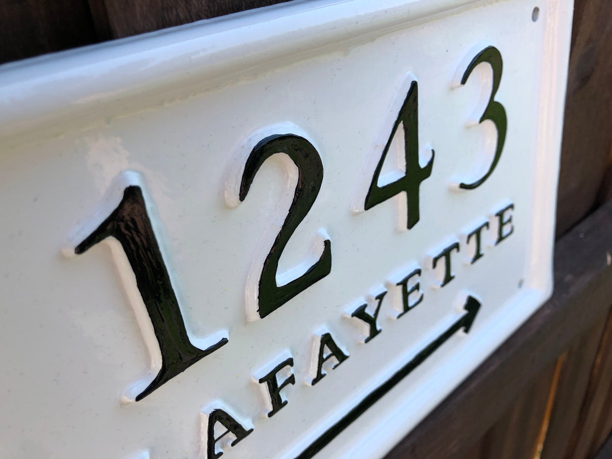 Victorian House Number Plaque Address Sign cast iron nameplate handmade custom personalised for you