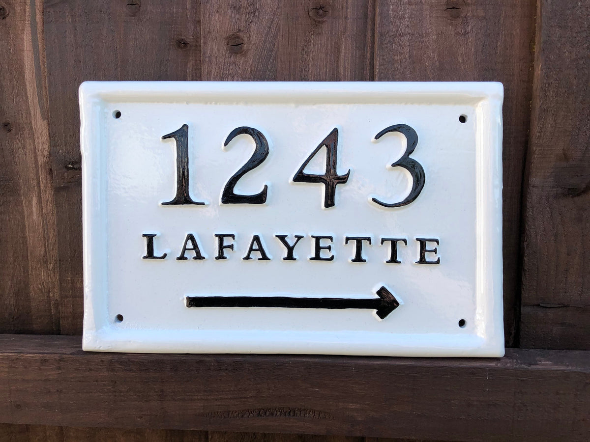 Victorian House Number Plaque Address Sign cast iron nameplate handmade custom personalised for you