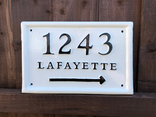 Victorian House Number Plaque Address Sign cast iron nameplate handmade custom personalised for you