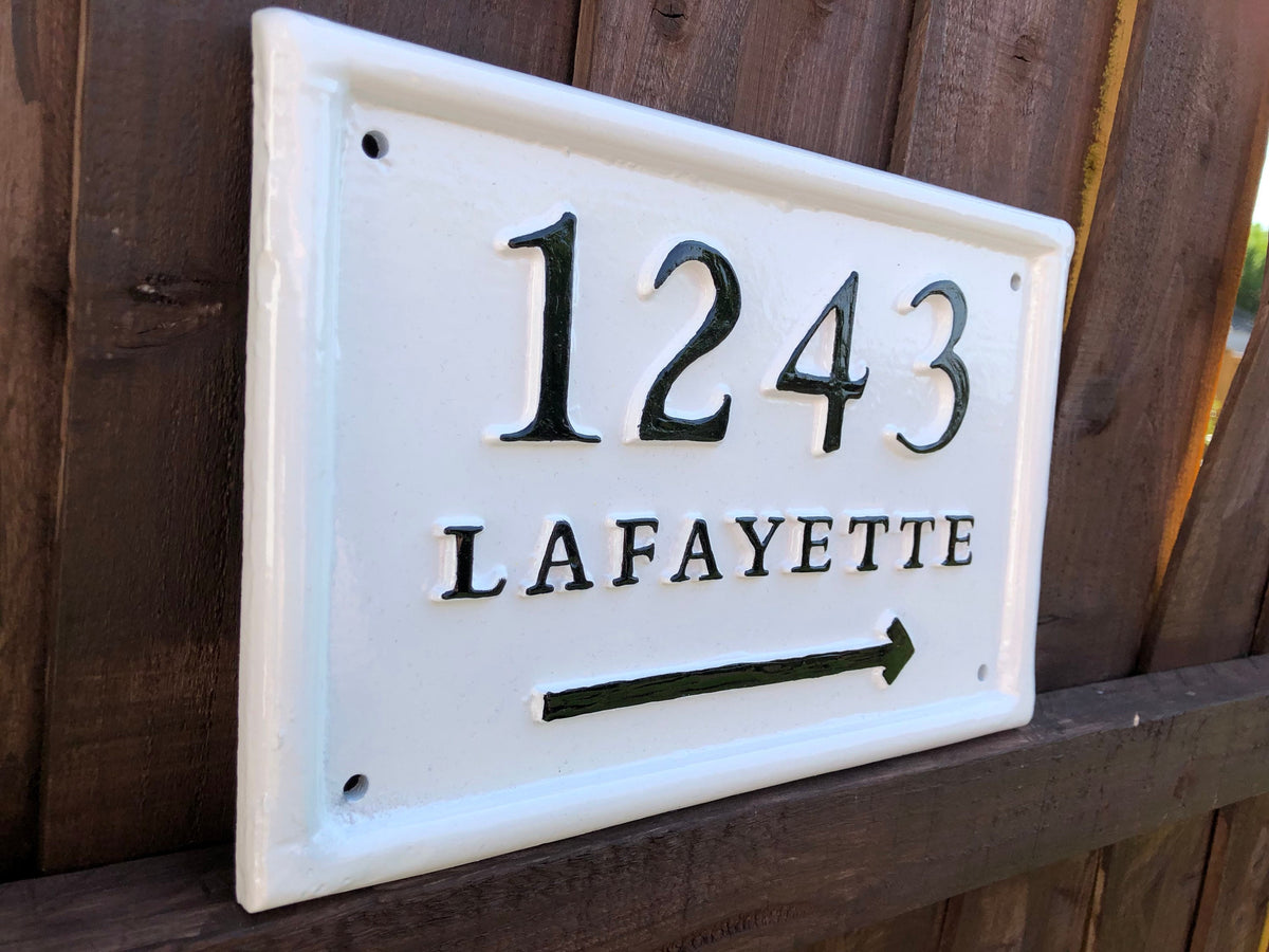 Victorian House Number Plaque Address Sign cast iron nameplate handmade custom personalised for you