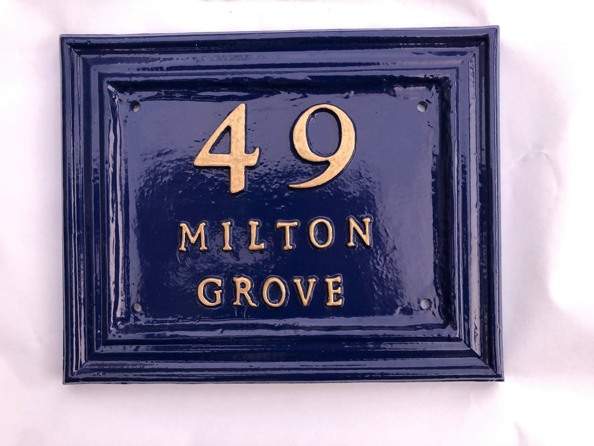 Hand Cast Metal Address Sign, Custom House Number Plaque