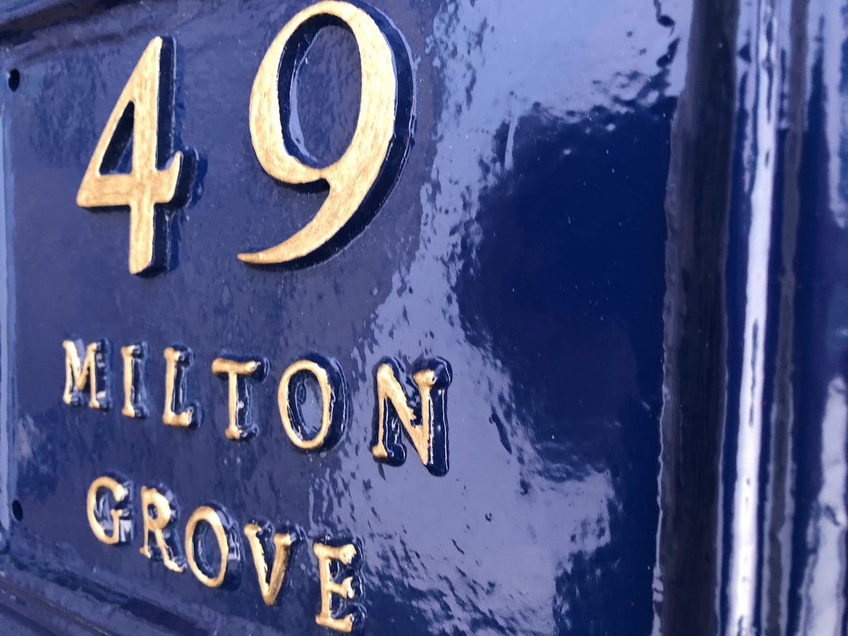 Hand Cast Metal Address Sign, Custom House Number Plaque