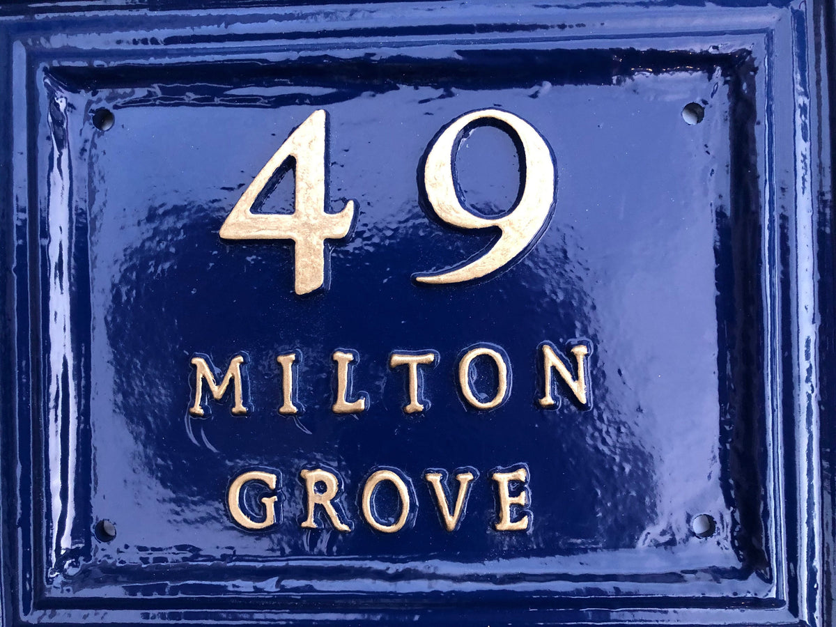 Hand Cast Metal Address Sign, Custom House Number Plaque