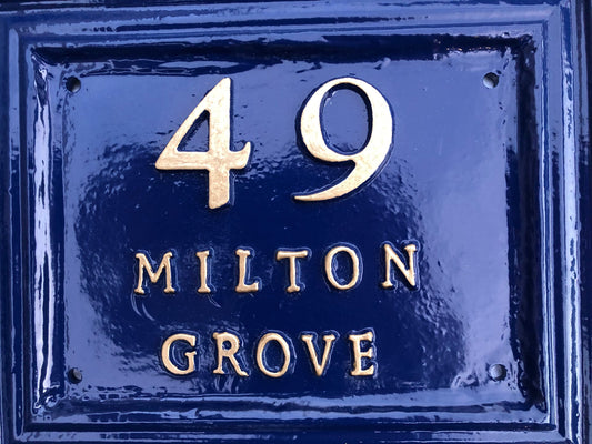 Hand Cast Metal Address Sign, Custom House Number Plaque